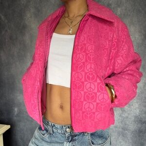 Pink bomber jacket from Urban Outfitters